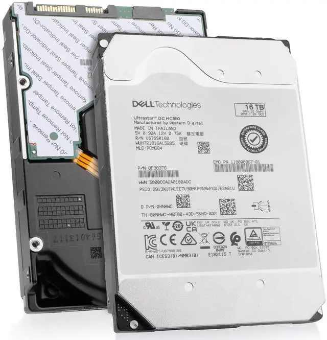 Main image of (NOT FOR HOME PC!) Dell/WD DC HC550 16TB SAS 12Gb/s 3.5in Enterprise HDD - WUH721816AL5205 0F38376