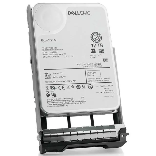 Alt view image 2 of 7 - Dell 12TB 7.2K SATA 6GB/s 512e 3.5" Enterprise PowerEdge HDD G13 0KTJTY