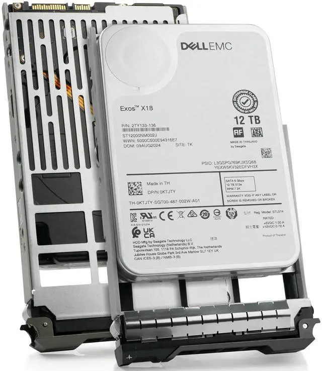 Main image of Dell 12TB 7.2K SATA 6GB/s 512e 3.5" Enterprise PowerEdge HDD G13 0KTJTY