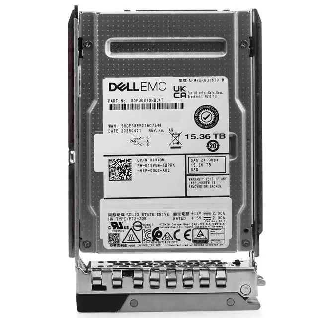 Alt view image 5 of 6 - (NOT FOR HOME PC!) Dell 15.36TB SAS-4 24Gb/s 3D TLC 2.5" 1 DWPD Read Intensive SSD - 56M84 G16