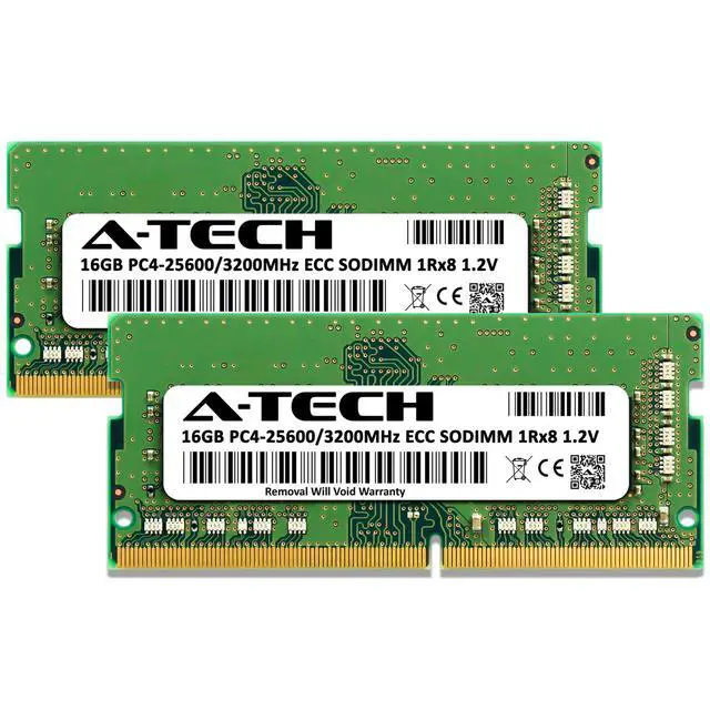 Alt view image 2 of 7 - (NOT FOR HOME PC!) A-Tech 32GB 2x 16GB 1Rx8 PC4-25600 DDR4 3200 MHz ECC SODIMM NAS Memory RAM Kit