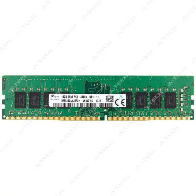 Main image of Hynix 16GB DDR4 2666 MHz PC4-21300 2Rx8 DIMM Desktop Memory RAM HMA82GU6JJR8N-VK