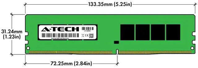 Alt view image 3 of 7 - A-Tech 8GB PC4-21300 Desktop DDR4 2666 MHz Non ECC 288-Pin DIMM Memory RAM 1x 8G