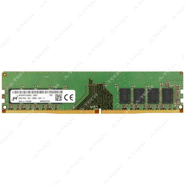 Main image of Micron 8GB DDR4-2666 PC4-21300 1Rx8 DIMM Desktop Memory RAM MTA8ATF1G64AZ-2G6E1