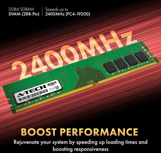 Alt view image 4 of 7 - A-Tech 8GB PC4-19200 Desktop DDR4 2400 MHz Non ECC 288-Pin DIMM Memory RAM 1x 8G