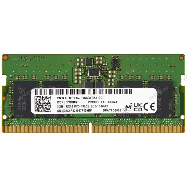 Alt view image 2 of 4 - Micron 8GB DDR5 SODIMM MTC4C10163S1SC48BA1 MTC4C10163S1SC48B Laptop Memory RAM