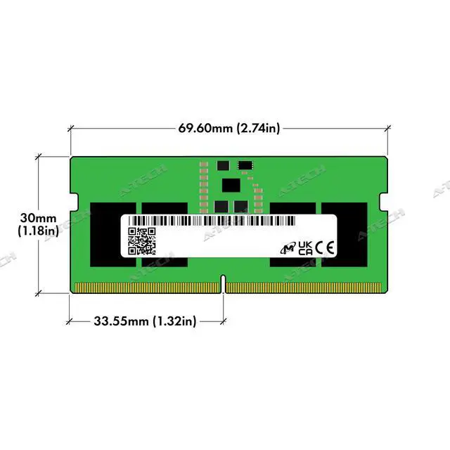 Alt view image 3 of 4 - Micron 8GB DDR5 SODIMM MTC4C10163S1SC48BA1 MTC4C10163S1SC48B Laptop Memory RAM