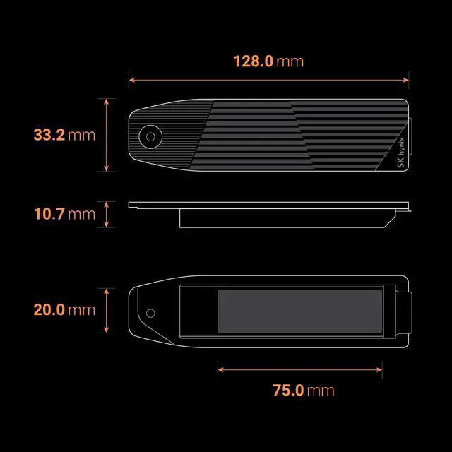 Alt view image 6 of 6 - SK hynix Haechi H01 NVMe M.2 SSD Heatsink for PS5 CFI-1000 SKHAH1-0000-L1-LO00 - OEM