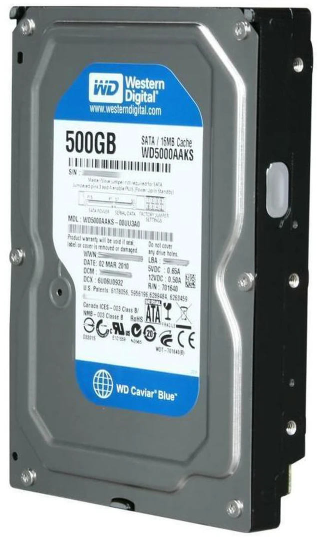 Main image of Western Digital 500GB,Internal,7200 RPM,3.5inch (WD5000AAKS) Hard Drive