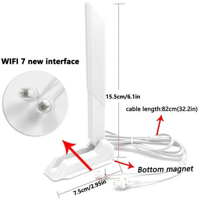Alt view image 5 of 7 - WiFi7 2.4/5/6GHz Antenna Interface for Gigabyte B760M AORUS ELITE WIFI6E P GEN5