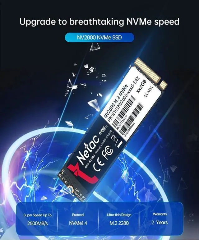 Alt view image 3 of 7 - Netac 256GB M.2 2280 Internal SSD PCIe Gen3x4 NVMe Solid State Drive 2500MB/s - OEM