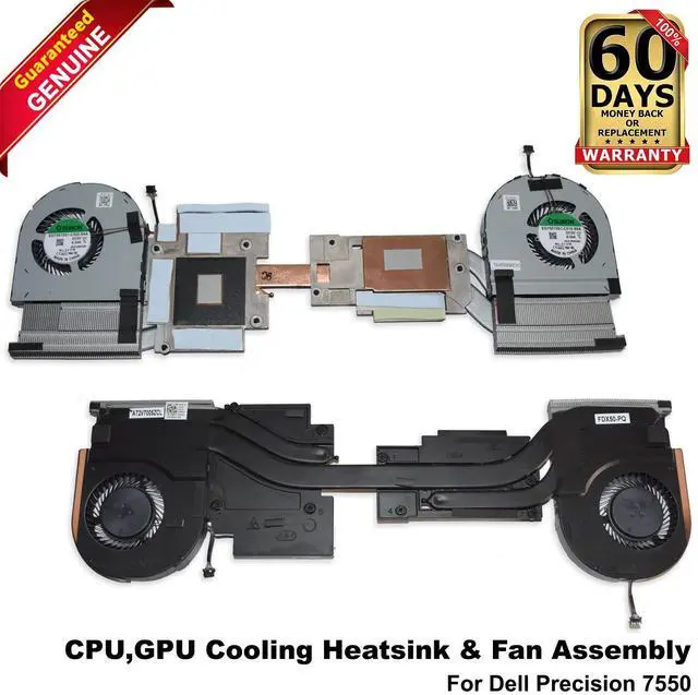 Main image of Dell Precision 7550 M7550 CPU & GPU Heatsink Fan for Nvidia T1000 T2000 3XNJY - OEM