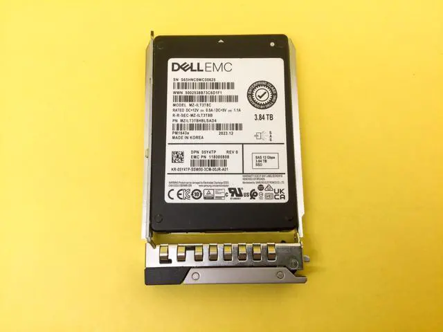 Alt view image 2 of 3 - (NOT FOR HOME PC!) 5Y4TP DELL Compellent 3.84TB SAS 12Gbps RI 2.5'' 512e SSD 05Y4TP MZ-ILT3T8B