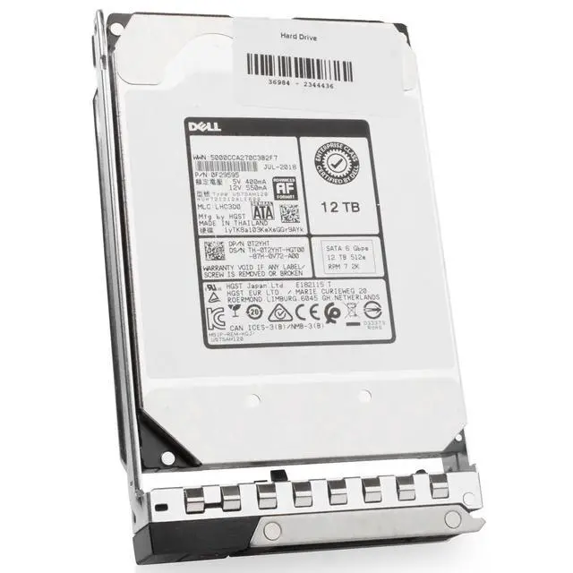 Alt view image 2 of 7 - Dell 12TB 7.2K RPM SATA 6Gb/s 512e 3.5" HDD KTJTY G16