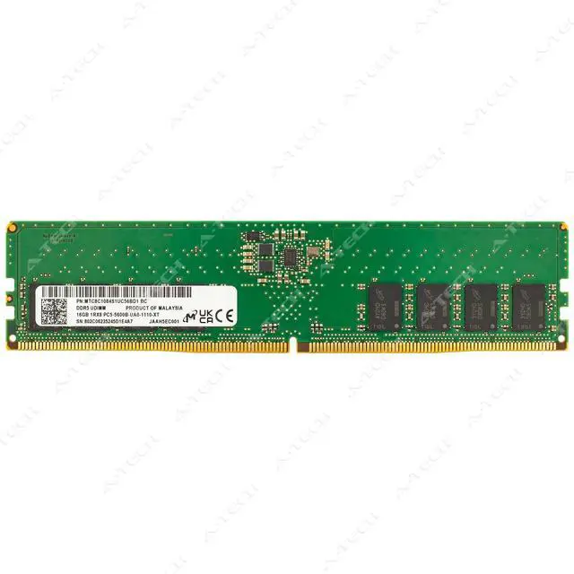 Main image of Micron 16GB DDR5-5600 PC5-44800 1Rx8 DIMM Desktop Memory RAM MTC8C1084S1UC56BD1