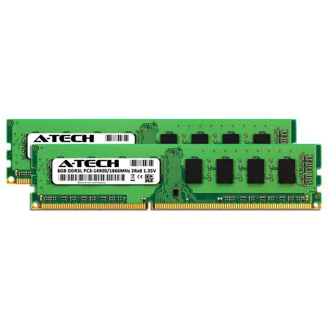 Alt view image 2 of 7 - A-Tech 16GB 2x 8GB PC3-14900 Desktop DDR3-1866 DIMM Memory RAM PC3L DDR3L 8G 16G