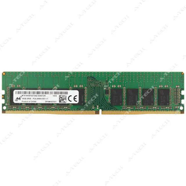 Main image of (NOT FOR HOME PC!) Micron 16GB DDR4-2666 PC4-21300 ECC UDIMM Server Memory RAM MTA18ASF2G72AZ-2G6D1