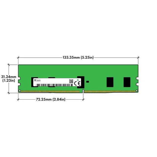 Alt view image 3 of 4 - (NOT FOR HOME PC!) Hynix 8GB 1Rx8 PC4-3200 RDIMM DDR4-25600 ECC REG Registered Server Memory RAM 1x