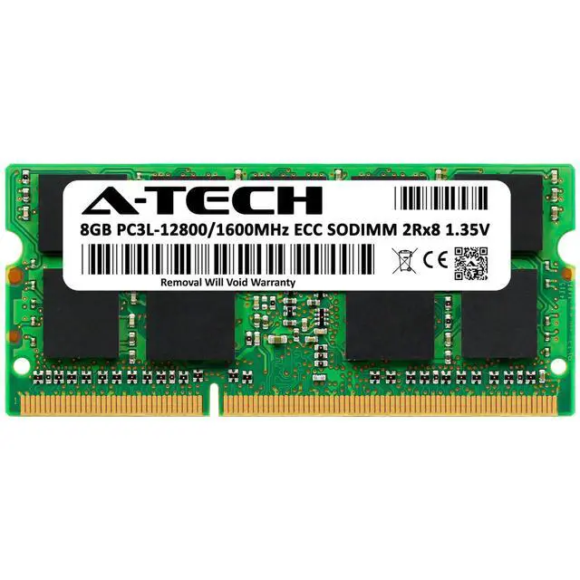 Alt view image 2 of 7 - (NOT FOR HOME PC!) A-Tech 8GB PC3-12800 ECC SODIMM DDR3 1600 PC3L Unbuffered MicroServer Memory RAM