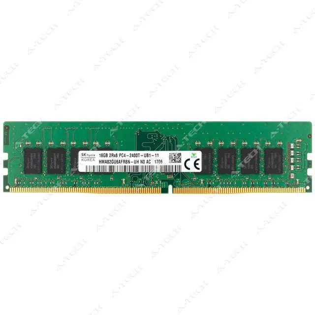 Main image of Hynix 16GB DDR4 2400 MHz PC4-19200 2Rx8 DIMM Desktop Memory RAM HMA82GU6AFR8N-UH