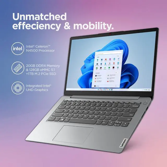 Alt view image 4 of 7 - 2026 Lenovo IdeaPad Laptop Computer 14" Slim Intel CPU, 12GB RAM & 640GB Storage