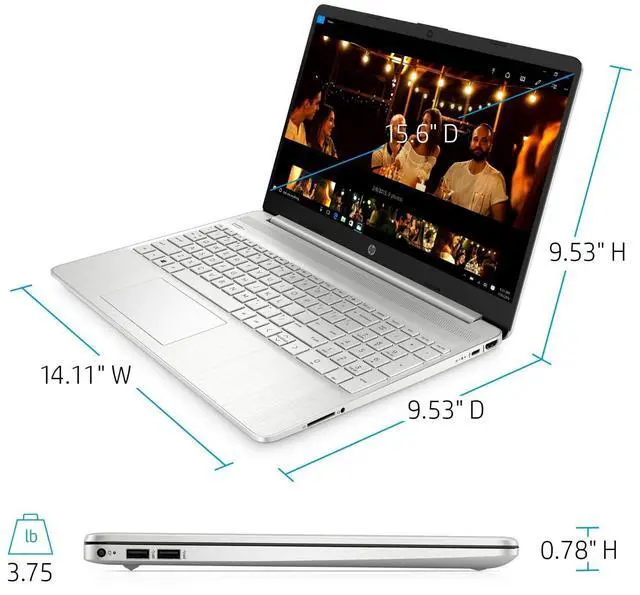 Alt view image 3 of 7 - HP Laptop Computer 15.6" AMD Athlon Up to 3.2GHz 8GB RAM 256GB SSD