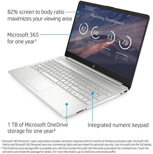 Alt view image 6 of 7 - HP Laptop Computer 15.6" AMD Athlon Up to 3.2GHz 8GB RAM 256GB SSD