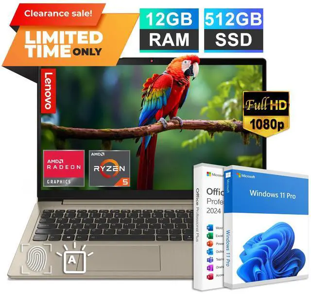 Main image of Lenovo IdeaPad Laptop 15.6 6-Core Ryzen 5 12GB RAM 512GB SSD Backlit Copilot
