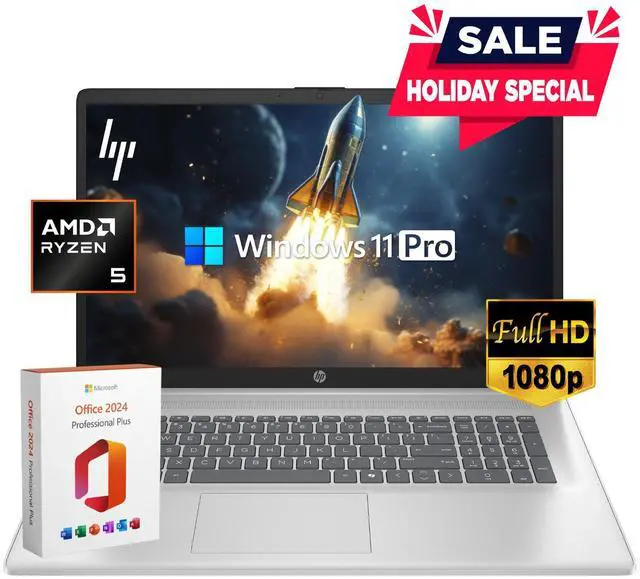 Main image of 2026 HP Pavilion Laptop 17.3" FHD, AMD Ryzen 5, 8GB RAM & 512GB SSD Win 11 Pro