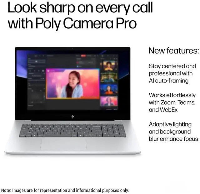 Alt view image 2 of 4 - HP OmniBook X AI 17.3" Touch IPS FHD Intel Ultra 7 258V 32GB 2TB SSD W11H Laptop