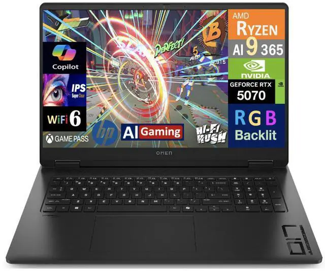 Main image of HP OMEN 17.3" QHD AMD Ryzen AI 9 365 2GHz 16GB 512GB SSD GeForce RTX 5070 W11H