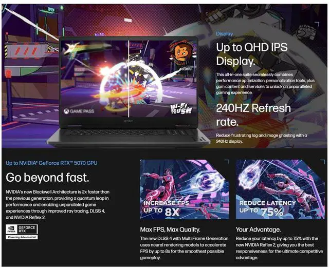 Alt view image 3 of 5 - HP OMEN 17.3" QHD AMD Ryzen AI 9 365 2GHz 16GB 512GB SSD GeForce RTX 5070 W11H