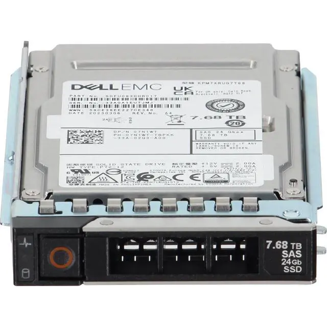 Alt view image 2 of 7 - (NOT FOR HOME PC!) Dell 7.68TB 24Gbps SAS RI TLC 2.5 SSD KPM7XRUG7T68 (7N1WT)