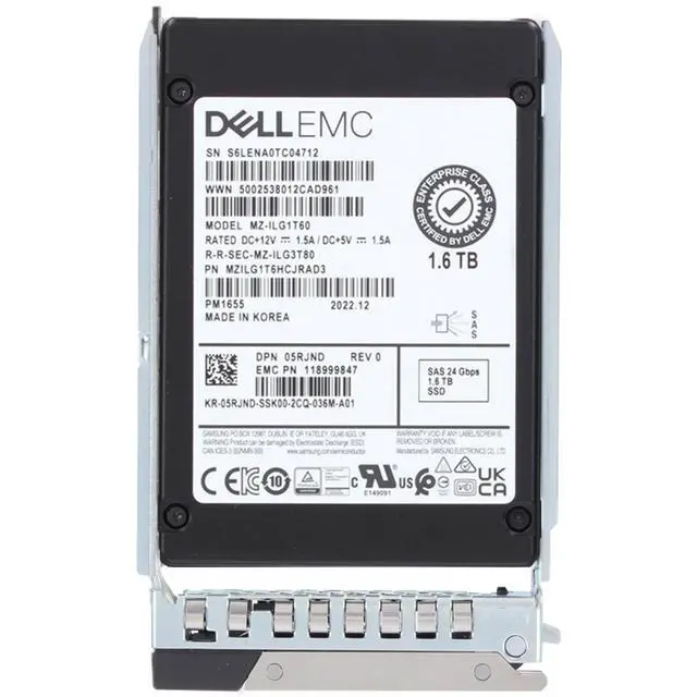 Alt view image 5 of 7 - (NOT FOR HOME PC!) Dell 1.6TB 24Gbps SAS MU TLC 2.5 SSD PM1655 (5RJND)