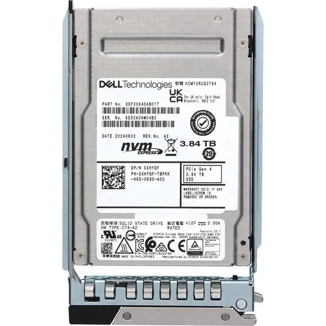 Alt view image 5 of 5 - Dell 3.84TB Enterprise NVMe Gen4 RI TLC 2.5 SSD CM7-R (XHYGF) -CR