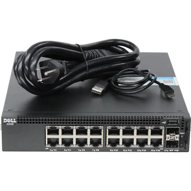 Alt view image 2 of 6 - Dell Networking X1018 16P 1GbE 2P SFP Managed Switch