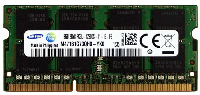 Main image of SAMSUNG M471B1G73QH0-YK0 8GB 2Rx8 DDR3 PC3L-12800 1600MHz 1.35 LAPTOP MEMORY RAM