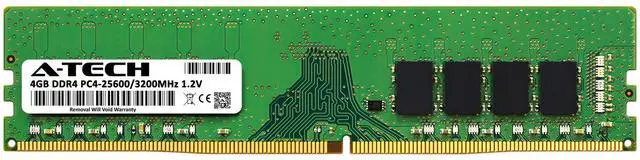Alt view image 2 of 7 - A-Tech 4GB PC4-25600 DIMM DDR4 3200 MHz 1.2V 288-Pin Non-ECC Desktop Memory RAM