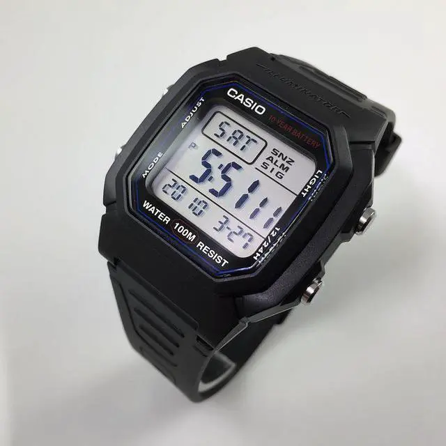 Alt view image 2 of 4 - Casio Men's Quartz Black Resin 10-Year Battery 37mm Digital Watch W800H-1AV