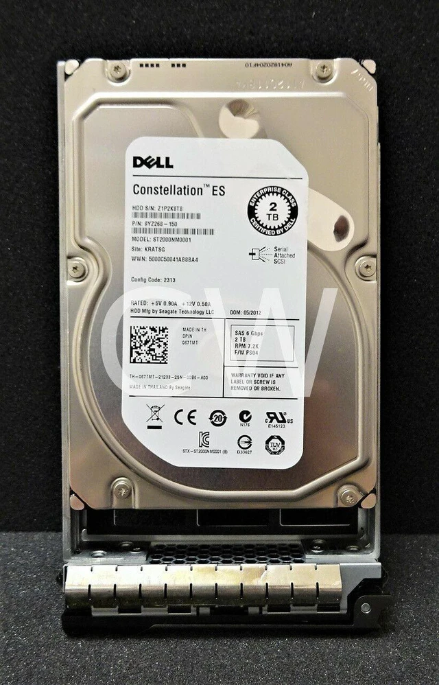 Main image of (NOT FOR HOME PC!) 67TMT 067TMT Dell 2TB 7.2K 6G 64MB 3.5" SAS Hard Drive ST2000NM0001