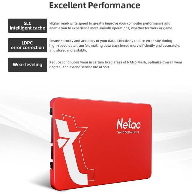 Alt view image 6 of 7 - Netac 120GB SSD 3D NAND 2.5'' SATA III 6GB/s Internal Solid State Drive 500MB/s