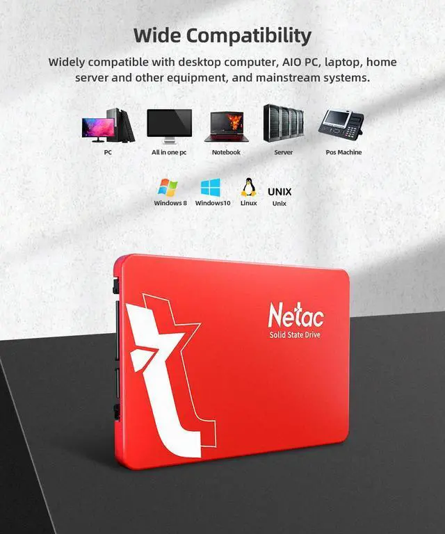 Alt view image 7 of 7 - Netac 120GB SSD 3D NAND 2.5'' SATA III 6GB/s Internal Solid State Drive 500MB/s