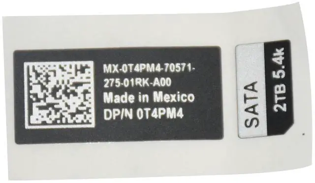 Alt view image 3 of 4 - Lot 100 Dell 2TB 5.4k SATA 3Gb/s Hard Drive Label Identifier sticker Only T4PM4