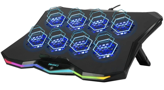Main image of ENHANCE Infiltrate 3 RGB Gaming Laptop Cooler - 8 Fans, USB Hub, 13-17.3"