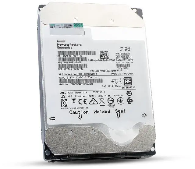 Alt view image 5 of 7 - (NOT FOR HOME PC!) HP/HGST DC HC520 12TB HUH721212AL5204 0F29534 7.2K RPM SAS 12Gb/s 512e 3.5" HDD