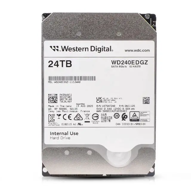 Alt view image 3 of 7 - Western Digital IU HA570 24TB WD240EDGZ 7.2K RPM SATA 6Gb/s 512e 3.5" HDD