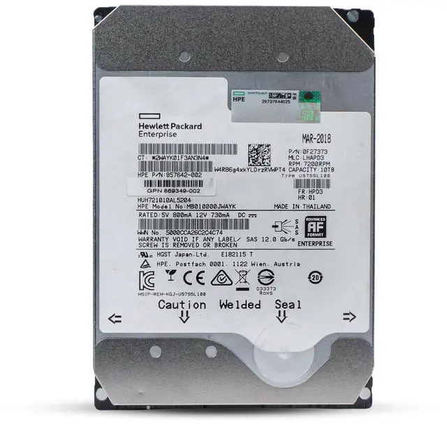 Alt view image 3 of 7 - (NOT FOR HOME PC!) HP/HGST He10 10TB HUH721010AL5204 0F27373 7.2K RPM SAS 12Gb/s 512e 3.5" HDD