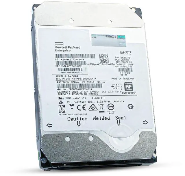 Alt view image 5 of 7 - (NOT FOR HOME PC!) HP/HGST He10 10TB HUH721010AL5204 0F27373 7.2K RPM SAS 12Gb/s 512e 3.5" HDD