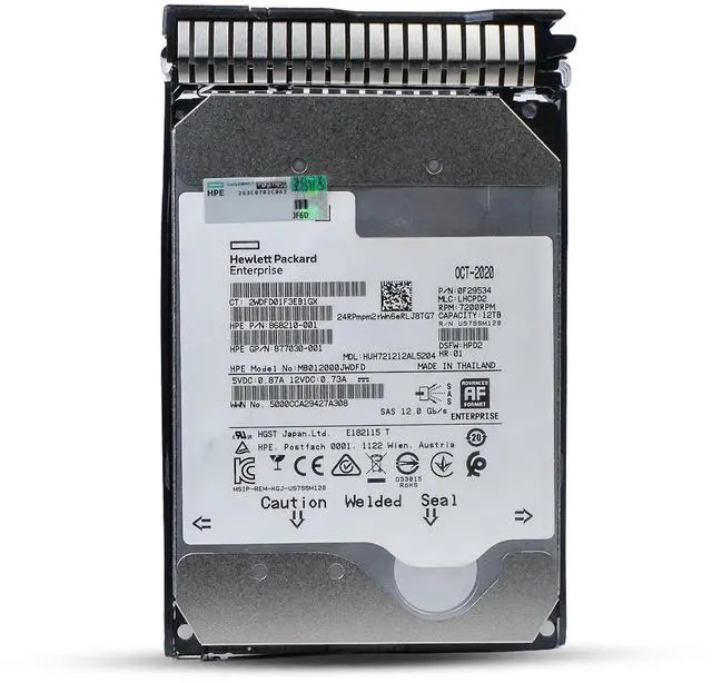Alt view image 3 of 7 - (NOT FOR HOME PC!) HP Generation 8 12TB 868211-001 7.2K RPM SAS 12Gb/s 512e 3.5" Enterprise HDD