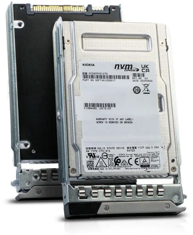 Main image of Kioxia 12.8TB KCD8XPUG12T8 PCIe Gen5 U.3 NVMe SSD Dell G16 Comparable to NMCFM